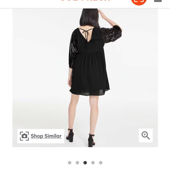 Sequin flutter sleeve dress - Picture 3 of 4